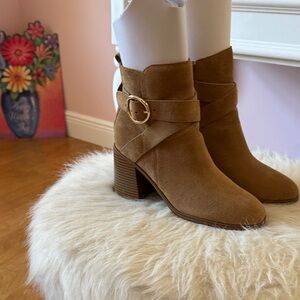Nine West Brown Ankle Booties with Buckle